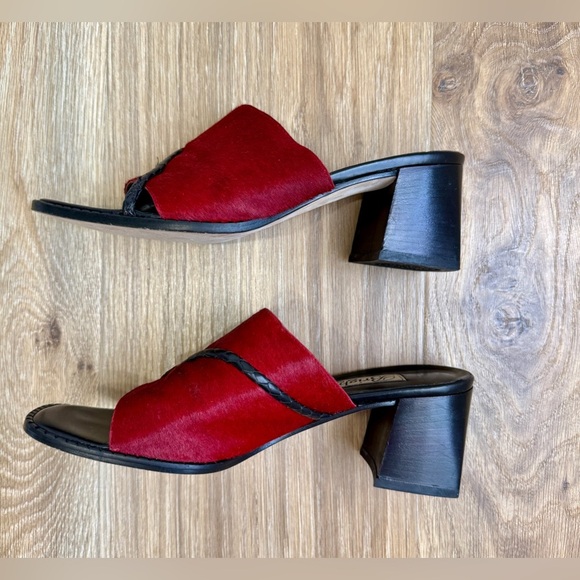 Brighton Tilly Rare Red Cowhide Mules Italian Made Size 8.5 EUC - Picture 4 of 5